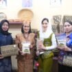 Istri Bupati dan Wakil Bupati Nunukan, Ny. Andi Annisa dan Ny. Susanti Hermanus saat hadir di pameran kerajinan Nunukan pada peringatan Dekranas 45. Dok.Prokopim.