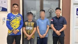 SN (30) dan SA (39), dua WN Malaysia yang dijadikan tersangka karena masuk Indonesia secara ilegal untuk menjemput 4 CPMI unprosedural di Perairan Sei Ular, pada Senin (14/7/2025) lalu. Dok.Imigrasi Nunukan.