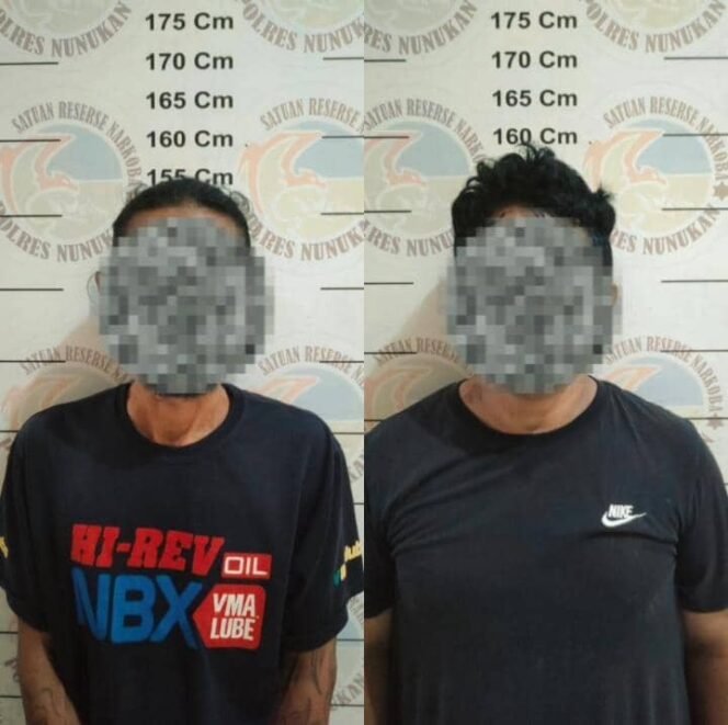 
					AZ (42), seorang nelayan warga Jalan Yos Sudarso RT. 003  Kelurahan Tanjung Harapan, Nunukan Selatan.
Dan JR (43) warga Jalan Ujang Dewa RT. 002 Sedadap, Nunukan Selatan. diamankan polisi dalam kasus peredaran 7 paket hemat sabu sabu. Dok Polres Nunukan.