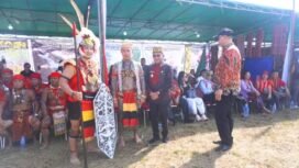 Wakil Bupati Nunukan, Hermanus saat menghadiri perayaan ulang tahun ke 45 Panglima Jilah di Mempawah, Kalbar, Sabtu (23/8/2025). Dok.Prokopim.
