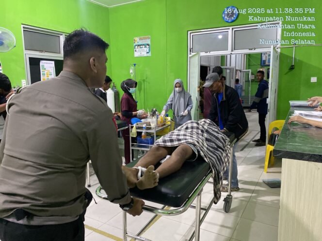 
					Jasad Mail, salah satu pengendara motor yang tewas akibat menabrak lubang di tengah jalan di Nunukan Selatan, Senin (18/8/2025) malam. Dok.Satlantas Polres Nunukan.