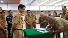 Bupati Nunukan, Irwan Sabri, melaunching Program Desa Cerdas, yang diinisiasi oleh Dinas Pemberdayaan Masyarakat dan Pemerintahan Desa (DPMPD), Senin (11/8/2025). Dok.Prokopim.