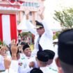 Perayaan tuntasnya tugas Paskibra Nunukan mengibarkan dan menurunkan Bendera Merah Putih pada Upacara HUT 80 RI, Minggu (17/8/2025). Dok.Prokopim.