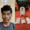A (26), warga Jalan Cik Di Tiro, Nunukan Timur, dibekuk polisi saat mengedarkan 10,19 gram sabu di Jalan Makam Pahlawan, Nunukan Barat, Rabu (23/7/2025). Dok.Polres Nunukan.