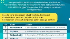 pengumuman 4 nama Calon Direktur Perumda Tirta Taka Nunukan. Dok.Prokopim.