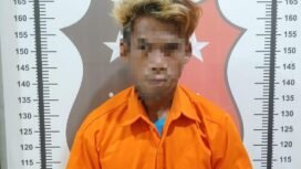 TD alias Bojes (34), pelaku penganiayaan dengan sajam di Jalan Rahayu, Sebakis, Nunukan Barat, berhasil diringkus polisi setelah kabur beberapa hari. Dok.Polsek Nunukan.