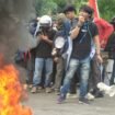 Aksi demonstrasi Aliansi Peduli Demokrasi Nunukan di Gedung DPRD Nunukan, Senin (1/9/2025).