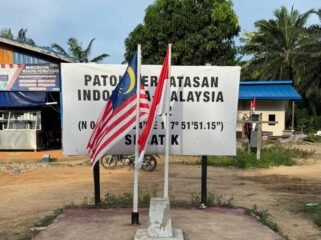 Ilustrasi : Patok batas negara RI - Malaysia di Aji Kuning, Pulau Sebatik, Nunukan, Kaltara.