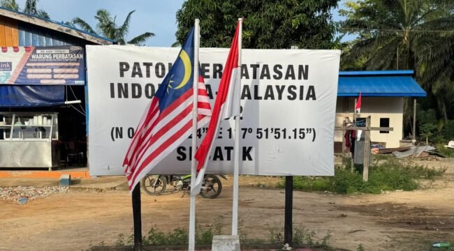 Ilustrasi : Patok batas negara RI - Malaysia di Aji Kuning, Pulau Sebatik, Nunukan, Kaltara.