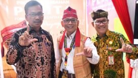 Plt Sekda Nunukan, Ir Jabbar, bersama Kaban Kesbangpol Hasan Basri Mursali dan Kepala BKPSDM Nunukan, H.Sura'i saat menghadiri pameran dan seminar implementasi proyek perubahan Pelatihan Kepemimpinan Nasional (PKN) Tingkat II Angkatan IX Tahun 2025, di Kampus Pusjar SKMP LAN RI, Jalan Raya Baruga, Makassar, Sulawesi Selatan, Rabu (10/9/2025). Dok.Prokopim.