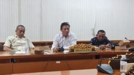 Anggota DRPD Nunukan, Rian Antoni (tengah), menyuarakan potensi pengangguran jika honorer R4 dirumahkan. Dok Taufik.