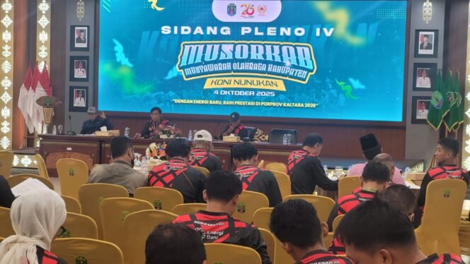 
					Musorkab KONI Nunukan 2025 di Lantai V Kantor Bupati Nunukan, Sabtu (4/10/2025).