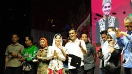 Bupati Nunukan, Irwan Sabri, saat menutup rangkaian HUT 26 Nunukan di GOR Dwi Kora, Sabtu (18/10/2025). Dok.Pemkab Nunukan.