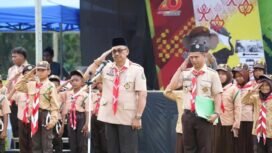 Sebanyak 368 peserta yang berasal dari 23 Gugus Depan (Gudep) se-Pulau Sebatik mengikuti Pesta Siaga di RTP Aji Kuning. Dok.Prokopim.