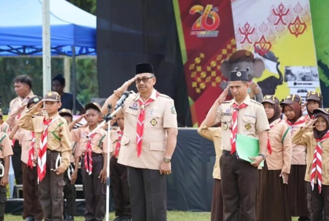 
					Sebanyak 368 peserta yang berasal dari 23 Gugus Depan (Gudep) se-Pulau Sebatik mengikuti Pesta Siaga di RTP Aji Kuning. Dok.Prokopim.