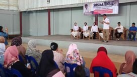DPRD Nunukan, Mansur Rincing, menyatakan komitmennya dalam memerangi tindak kekerasan terhadap perempuan dan anak, melalui Sosialisasi Perda Nomor 17 Tahun 2015, di Hotel Laura, Rabu (8/10/2025). Dok.DPRD Nunukan.