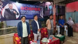 Anggota DPRD Kabupaten Nunukan, Ramsah, menggelar Sosialisasi Peraturan Daerah (Sosper) Nomor 3 Tahun 2024 tentang Perlindungan Lahan Pertanian Pangan, di Desa Padaidi, Sebatik, Kamis (9/10/2025). Dok.DPRD Nunukan.