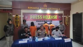 Jumpa pers sejumlah kasus di Wilkum Polsek Nunukan Kota, Jumat (31/10/2025).