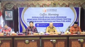 Badan Pengawas Pemilu (Bawaslu) Provinsi Kalimantan Utara (Kaltara), mensosialisasikan Sistem Pengawasan Terpadu Netralitas ASN (SIPATENAS), di ruang VIP lantai 4, Kantor Bupati Nunukan, Selasa (11/11/2025). Dok.Prokopim.