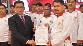 Pelantikan Ketua KONI Nunukan, Muhammad Yasin oleh Ketua KONI Kaltara, M.Nasir, Sabtu (22/11/2025). Dok.KONI Nunukan.