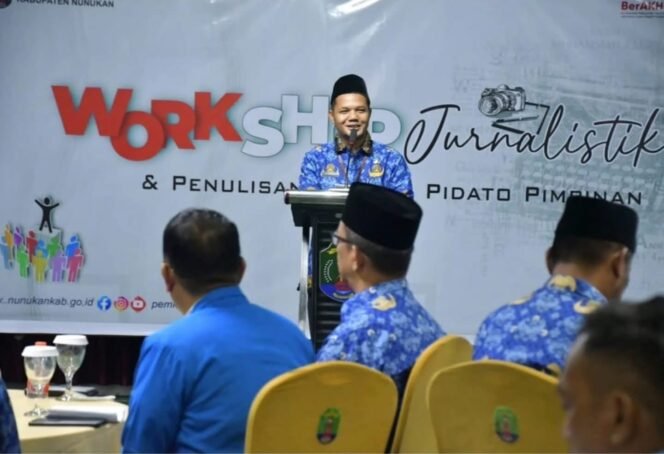 
					Pemerintah Kabupaten Nunukan, menggelar Workshop Penulisan Jurnalistik dan Naskah Pidato Pimpinan, Senin (17/11/2025). Dok. Prokopim.