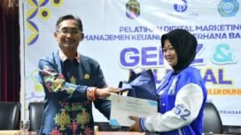 Dinas Koperasi, UMKM, Perindustrian dan Perdagangan Kabupaten Nunukan, mengadakan pelatihan digitalisasi marketing bagi usaha mikro gen-z dan milenial, Selasa (25/11/2025). Dok.Prokopim