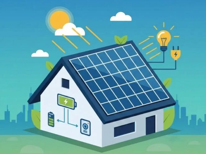 
					Ilustrasi : PLTS yang dipasang di atap rumah warga, menjadi salah satu bukti komitmen Dinas ESDM Kaltara mempercepat jangkauan listrik untuk wilayah pedalaman. Dok.ESDM Kaltara.