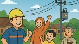 Ilustrasi : ekspresi warga desa mendapat pemasangan listrik gratis. Dok.ESDM Kaltara.