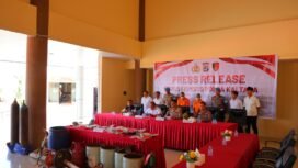 Jumpa pers kasus ilegal mining di Sekatak, Bulungan, Kaltara. Dok.Polda Kaltara.