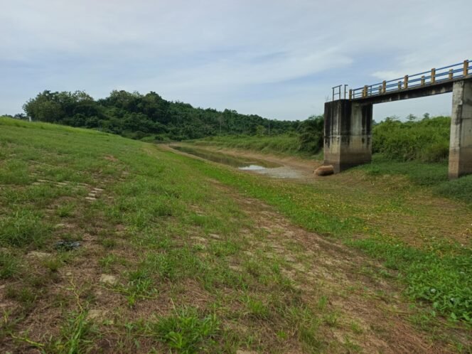 
					Embung Lapri Pulau Sebatik dalam kondisi kering sehingga IPA terpaksa dihentikan. Masyarakat hanya bisa berharap hujan segera turun untuk menunggu distribusi air bersih kembali normal. Dok.PDAM Nunukan.