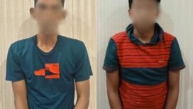 Dua pemain narkoba yang diamankan polisi dalam penggerebekan di Kampung Rambutan, Nunukan Timur, Senin (5/1/2026). Dok.Polres Nunukan.