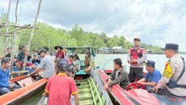 Pencarian Rahmatsyah, seorang nelayan asal Desa Bambangan, Sebatik yang dilaporkan hilang saat mengambil ikan di kelong. Dok.Polres Nunukan.
