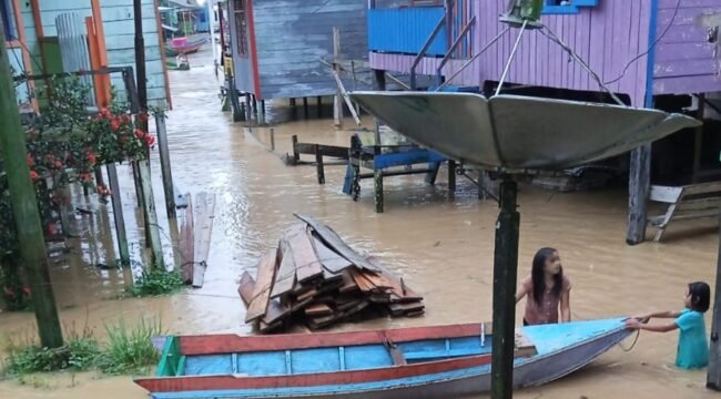 Banjir rutin tahunan kembali menggenangi pedalaman Nunukan, BPBD keluarkan status siaga 1. Dok.BPBD Nunukan.