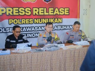 Pers rilis kasus pencurian Bismillah Cell oleh Polsek KSKP. Dok.Polres Nunukan.