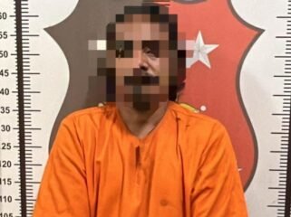 M (33) warga Jalan Pembangunan RT 010 Nunukan Barat, diamankan polisi karena berkelahi dengan kakak kandungnya hingga melukai wajah kakaknya hingga berdarah. Dok.Polsek Nunukan.