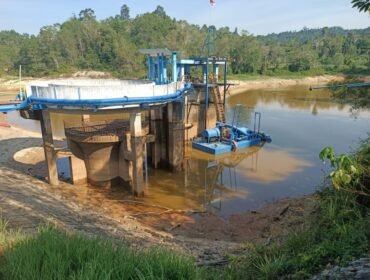 Kondisi Embung yang mulai menyusut akibat cuaca panas dan nihilnya hujan dalam beberapa hari terakhir. PDAM memberlakukan distribusi air bergilir. Dok.PDAM Nunukan.