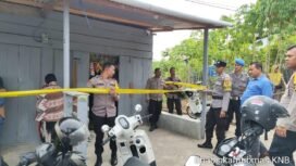 Garis polisi terpasang di rumah La Hasani, laki laki paruh baya warga Jalan Sei Fatimah, Nunukan Barat yang nekat gantung diri di kamar mandi rumahnya, Selasa (3/3/2026). Dok.Polres Nunukan.