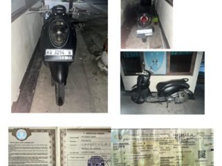 Barang bukti pidana penggelapan motor milik nenek 61 tahun oleh residivis benama WA, warga Jalan Pasar Sentral Inhutani. Dok.Polres Nunukan.