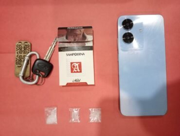 Barang bukti kasus 1,45 gram narkoba yang diamankan dari F (33) warga Jalan Ahmad Yani, Nunukan Timur saat operasi narkoba di Dermaga Speed boat Bambangan, Pulau Sebatik. Dok.Polres Nunukan.