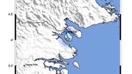 Titik lokasi gempa magnitudo 2,7 di Kota Tarakan, Kaltara. Dok.BMKG.