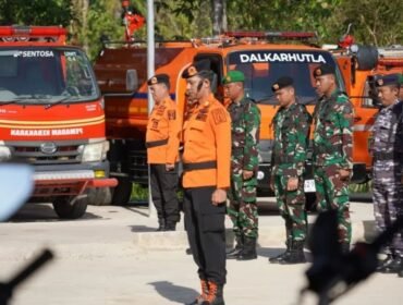 Badan Penanggulangan Bencana Daerah (BPBD) Kabupaten Nunukan, menggelar Apel Hari Kesiapsiagaan Bencana (HKB) Tahun 2026 di halaman Kantor BPBD Nunukan, Senin (27/4/2026). Dok.Prokopim.