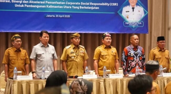 Wakil Bupati Nunukan, Hermanus, menghadiri kegiatan Pelaksanaan Rencana Pembangunan Jangka Menengah Daerah (RPJMD) Provinsi Kalimantan Utara menuju tahun 2029, Senin (20/4/2026). Dok.Prokopim.