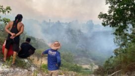 Karhutla di Mansapa Nunukan, Selatan, Sabtu (18/4/2026). Lebih 2 Ha lahan sejumlah warga hangus terbakar. Dok.BPBD Nunukan.