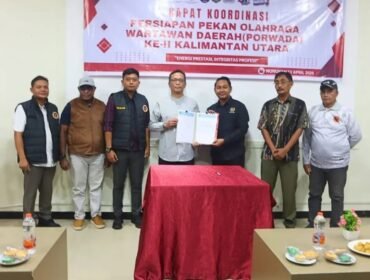 Pemkab Nunukan besama SIWO Kaltara menandatangani MOU Nunukan menjadi tuan rumah untuk PORWADA KALTARA 2026. Dok.Prokopim.