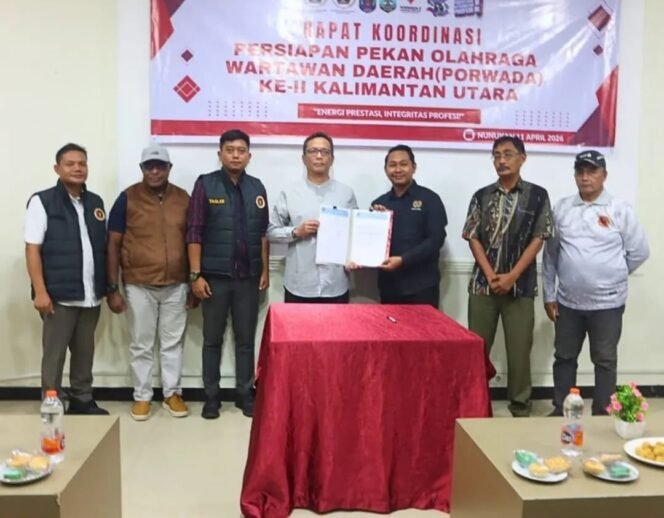 
					Pemkab Nunukan besama SIWO Kaltara menandatangani MOU Nunukan menjadi tuan rumah untuk PORWADA KALTARA 2026. Dok.Prokopim.