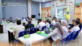 Panitia Khusus (Pansus) IV DPRD Kaltara, menggelar rapat kerja membahas Rancangan Peraturan Daerah (Raperda) tentang Pengembangan Perbukuan dan Budaya Literasi, di Kantor Badan Penghubung Provinsi Kalimantan Utara Kota Tarakan, Rabu (22/4/2026). Dok.DPRD Kaltara.