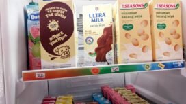 Sejumlah varian susu UHT yang dijual di Nunukan. Dok.Anshori