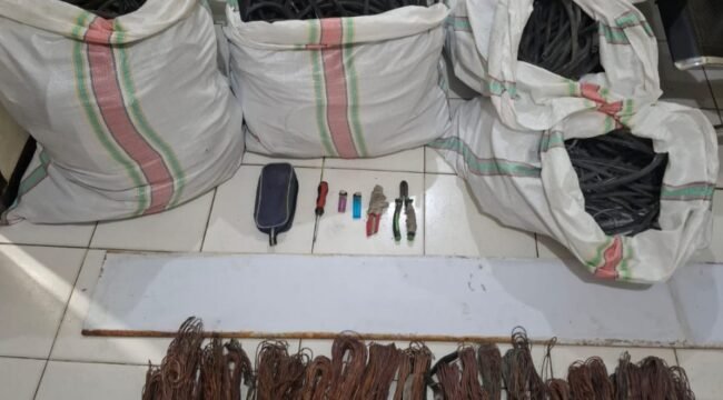 Kabel tembaga yang diamankan sebagai barang bukti kejahatan para pencuri kabel listrik PLN. Dok.Polres Nunukan.