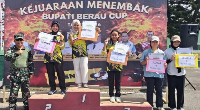 Tiga atlet penembak asal Nunukan, Kalimantan Utara, berhasil naik podium dan membawa pulang medali emas, perak dan perunggu dari kejuaraan menembak Piala Bupati Berau, Kaltim 2026. Dok.Hardi Ronggolawe.