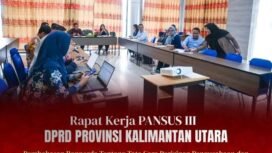Panitia Khusus (Pansus) III DPRD Kaltara terus mempercepat pembahasan Rancangan Peraturan Daerah (Ranperda) tentang Tata Cara Perizinan Pengusahaan dan Persetujuan Penggunaan Sumber Daya Air di wilayah Sungai Kayan.
Rapat lanjutan tersebut digelar pada Kamis (23/4/26) di Ruang Rapat Badan Penghubung Provinsi Kalimantan Utara Kota Tarakan. Dok.DPRD Kaltara.
